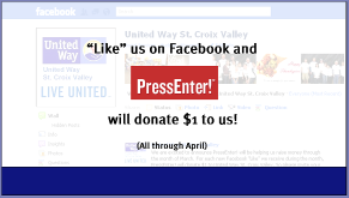 Like us on Facebook and PressEnter will donate $1 to us