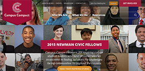 Screen shot of Campus Compact website