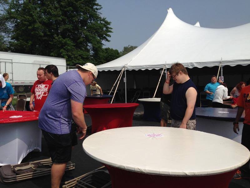 Table set up for Rec & Roll