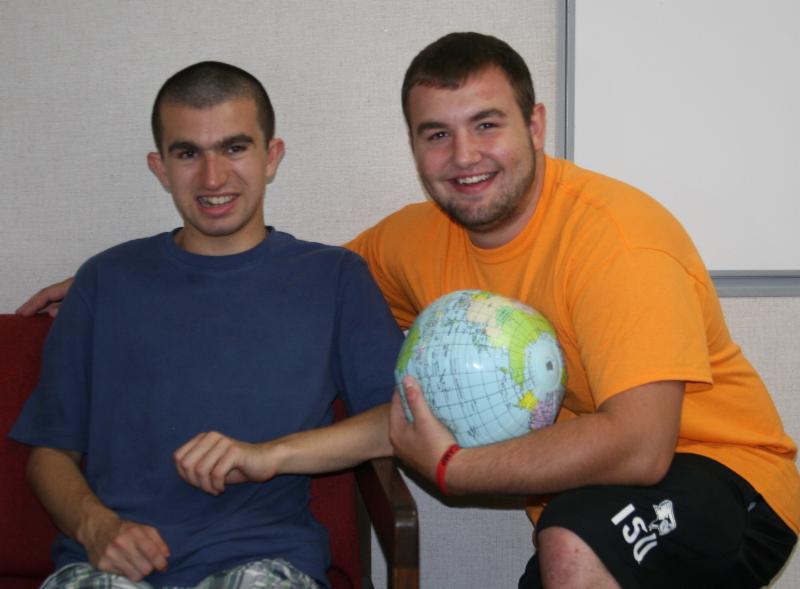 camp staff with participant