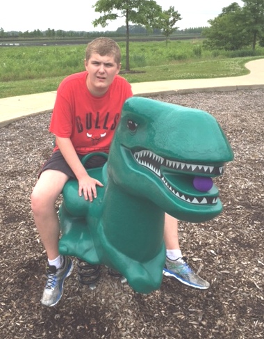 Summer camper on dino