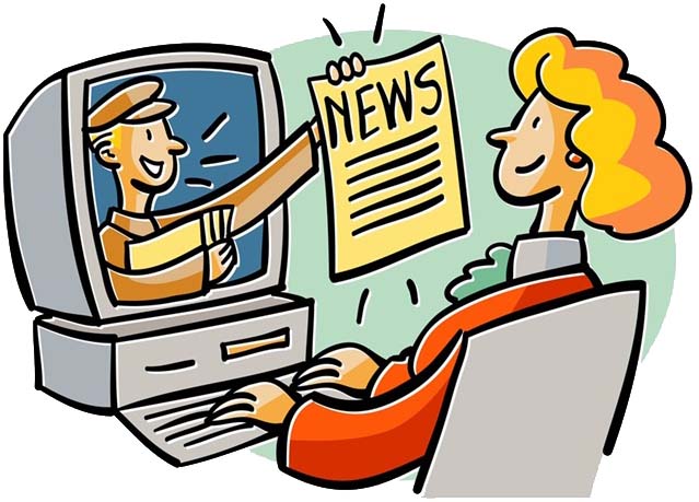 News Woman at Computer