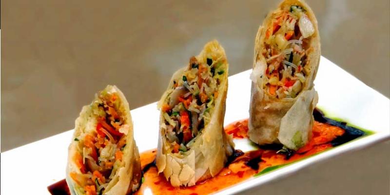 Chef Paul Mattison's Summer Favorite, Mango and Duck Spping Rolls from Mattison's in Sarasota, Florida just across the Siesta Key Bridge from Siesta Key