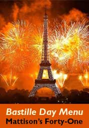 Bastille Day Menu at Mattison's Forty-One in Sarasota,Florida