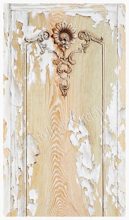 pickled oak and ornaments