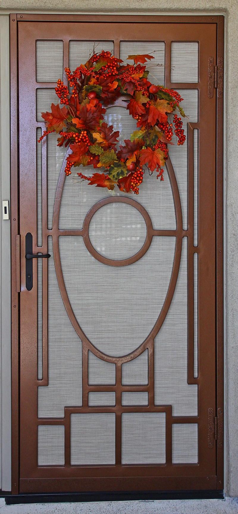 Door with wreath