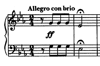 musical notes on staff