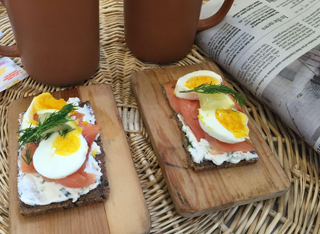 salmon and egg sandwiches