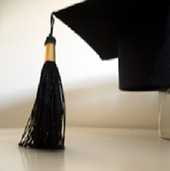 black mortarboard