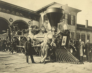 tintype of train