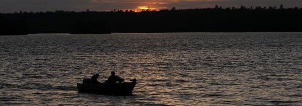 boat at sunset