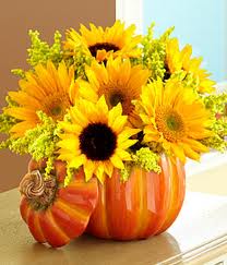 Sunflowers in Pumpkin