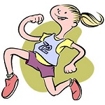 cartoon girl running