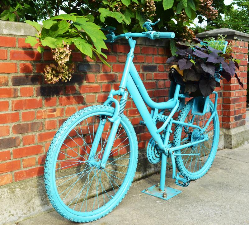 A bicycle planter in Jeffersonville