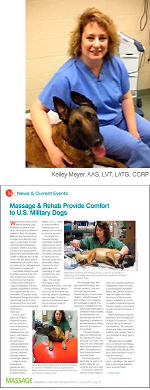 Kelley Meyer, Massage magazine