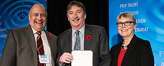 Dr. Gary Kachanoski, president and vice-chancellor Memorial University, Ted Hewitt and gold medal winner Beverley Diamond