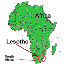 Lesotho Africa map