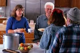People volunteering in a soup kitchen