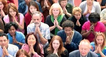 People of all backgrounds united in prayer.