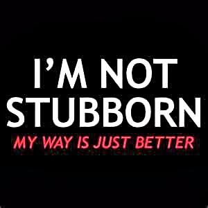 I'm not stubborn. My way is just better.
