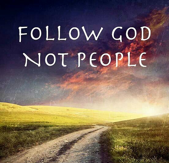 A solitary dirt road and the words Follow God Not People