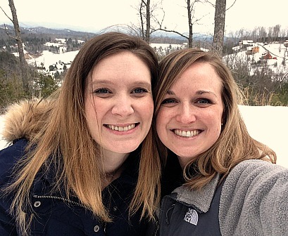Two young women, longtime friends