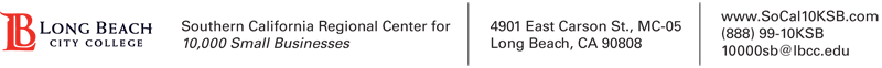 SoCal Regional Center for 10,000 Small Businesses