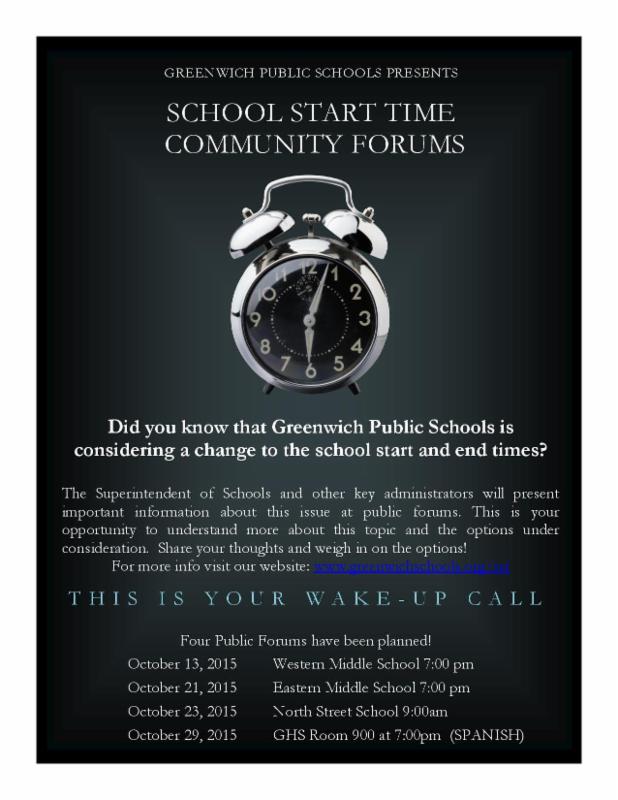 school start time flyer