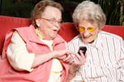 senior on phone