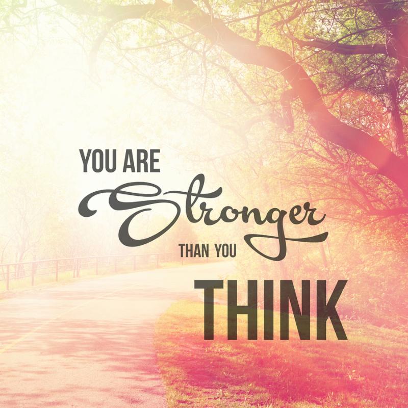 Inspirational Typographic Quote - You are stronger than you think