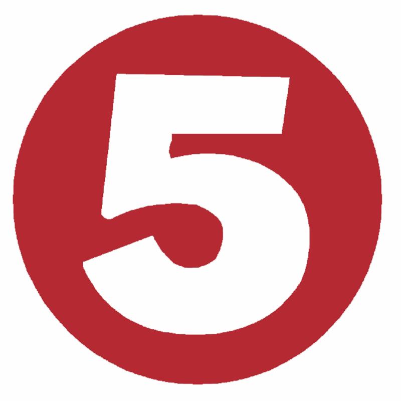 #5 in red circle