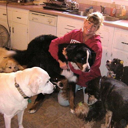 Terry Lynn with dogs