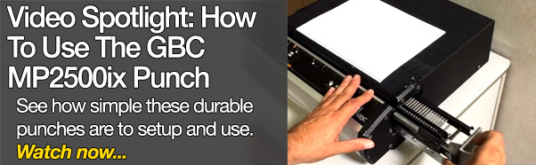 Watch how to use the GBC MP2500ix paper punch