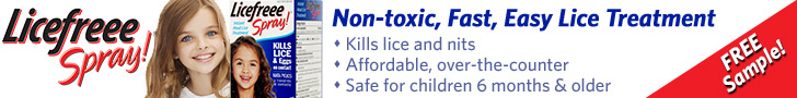 Licefreee Spray. Non-toxic, fast, easy lice treatment free sample