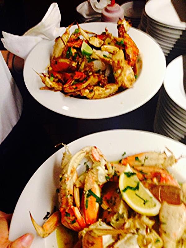Crabs, roasted and singapore