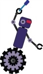 robot mascot purple-150