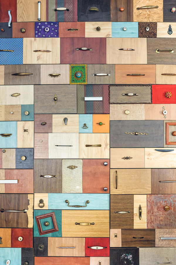 Various Little Colorful Drawers - interior Detail.