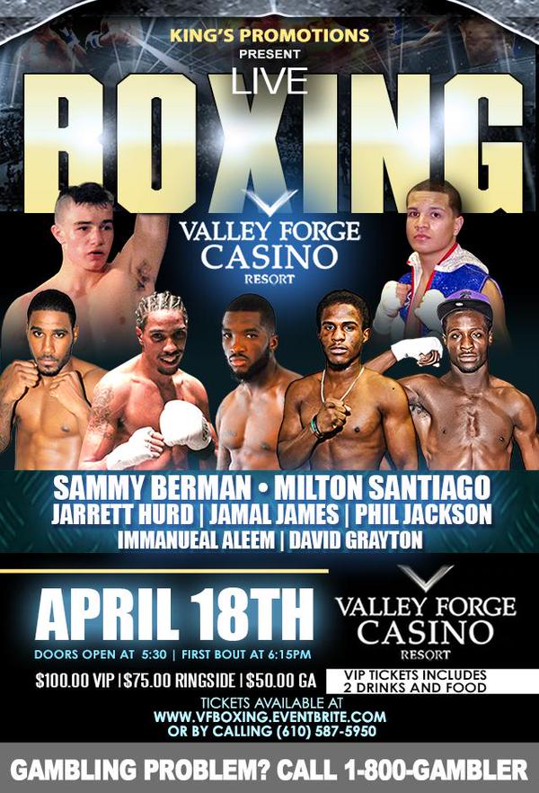 18 year-old sensation, Milton Santiago jr. looks for perfect 10 this Saturday Night at Valley Forge Casino Resort