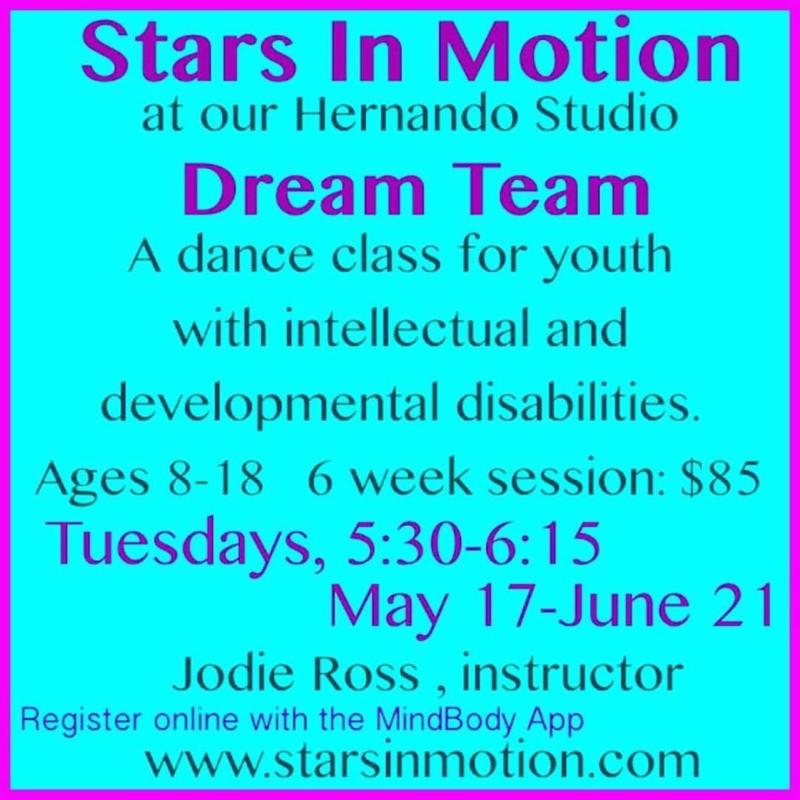 The Dream Team is ON! We now offer a dance class specifically designed for youth ages 8-18 with intellectual and developmental disabilities, or rather, differently abled.  Our first session is May 17-June 21 at our Hernando studio, the session fee is $85.