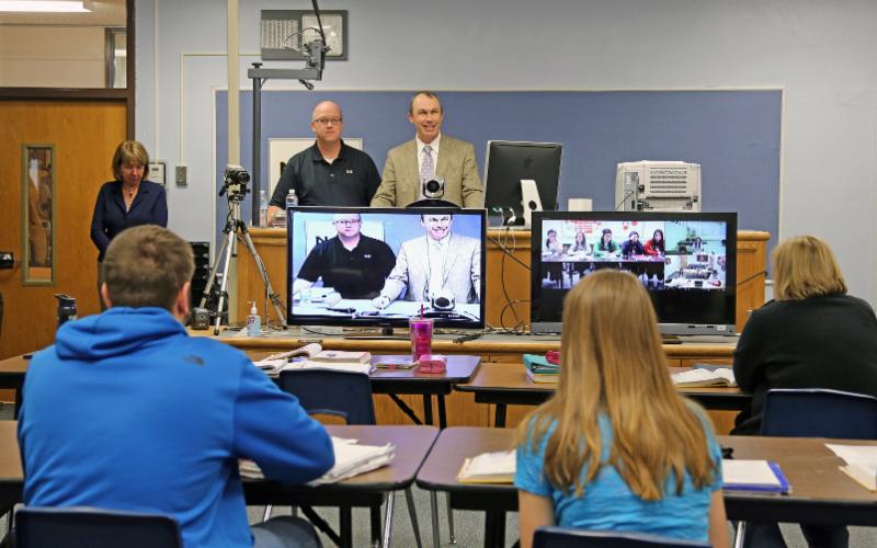 Distance learning classroom. 