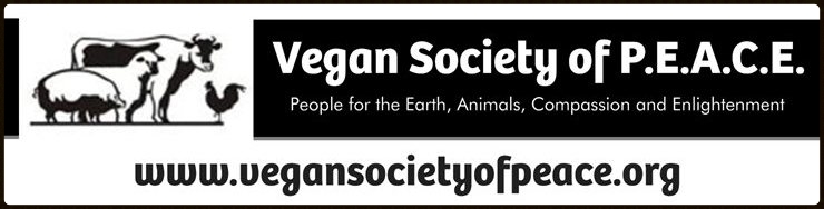 Vegan Society of PEACE logo banner black