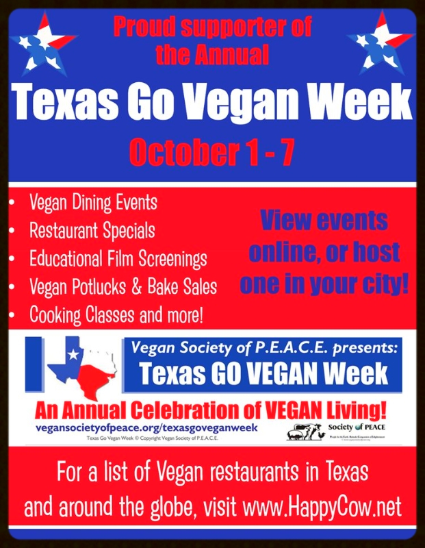 Texas Go Vegan Week flyer