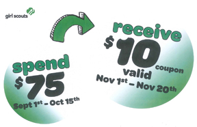 Spend 75 get 10 flyer
