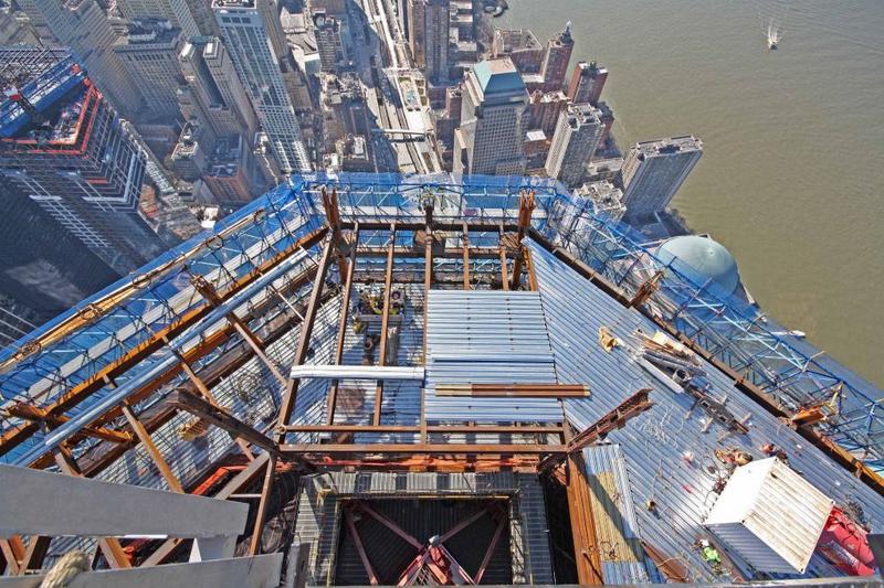 Looking down on top of One WTC