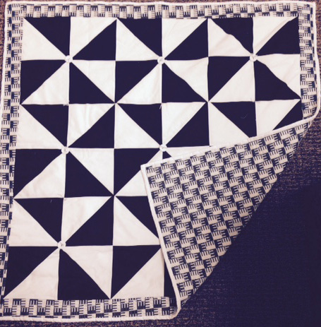 Quilt with piano key pattern