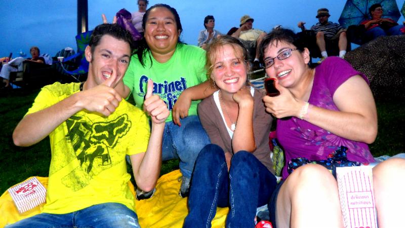 Teenagers at Great Lakes Loons game