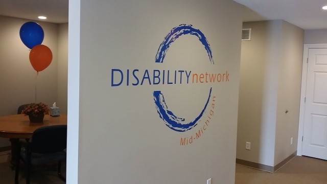 logo on interior wall