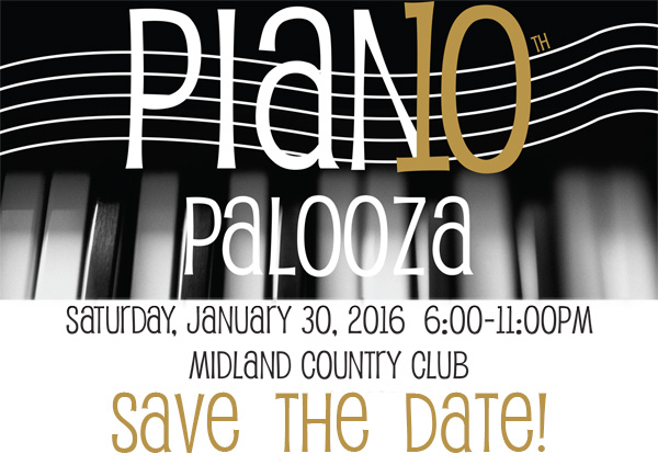 Piano Palooza 10. Save date, January 30, 2016