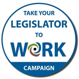 Take your legislator to work day button