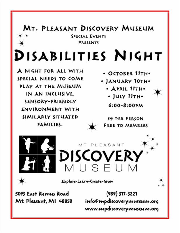 Disabilities Night flyer